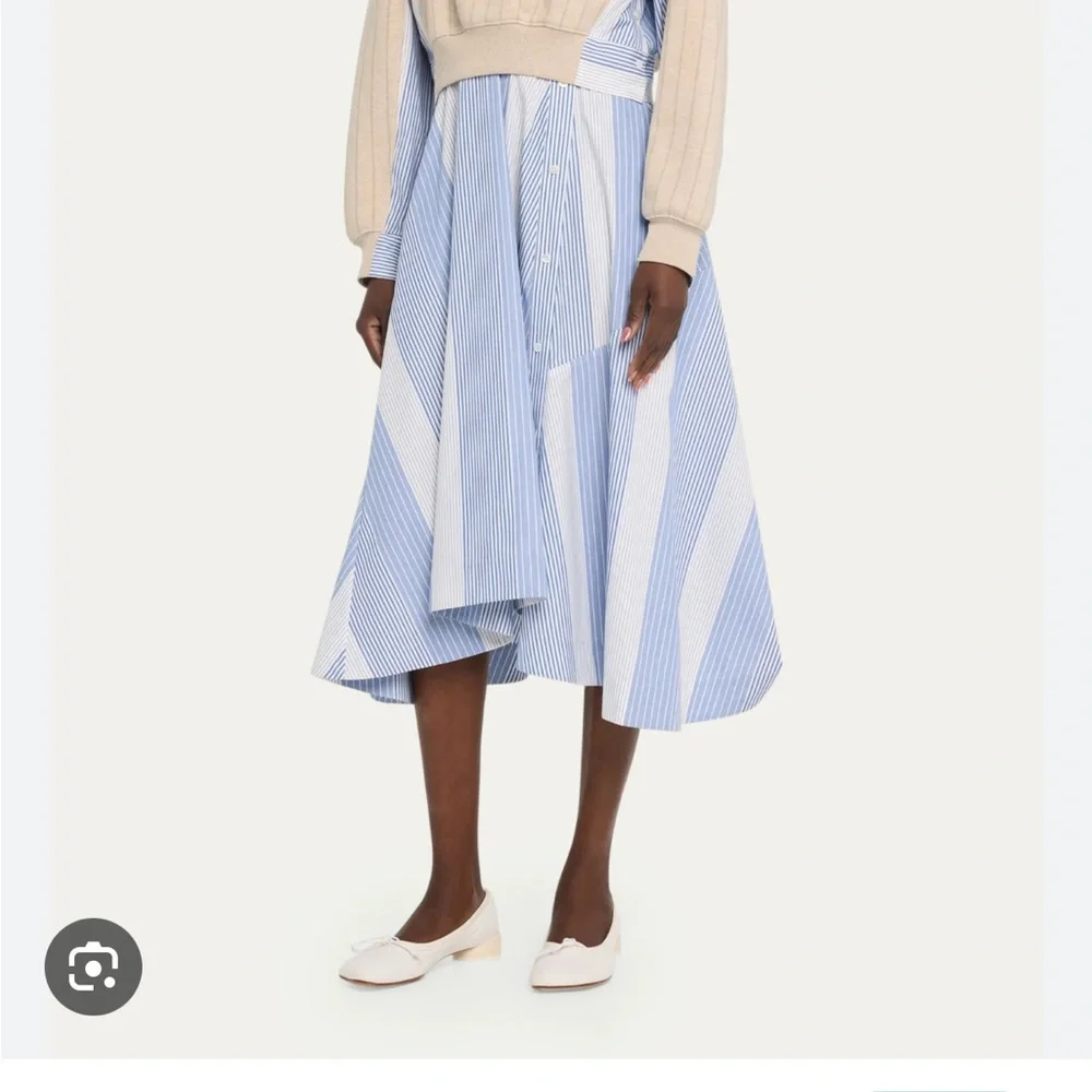 3.1 Phillip Lim Blue and White Striped Midi Shirt Dress - Picture 2 of 12